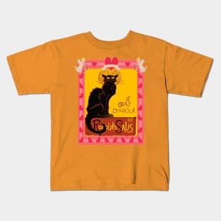 Le Chat Noir D'Amour Heart And Cherub Border Kids T-Shirt